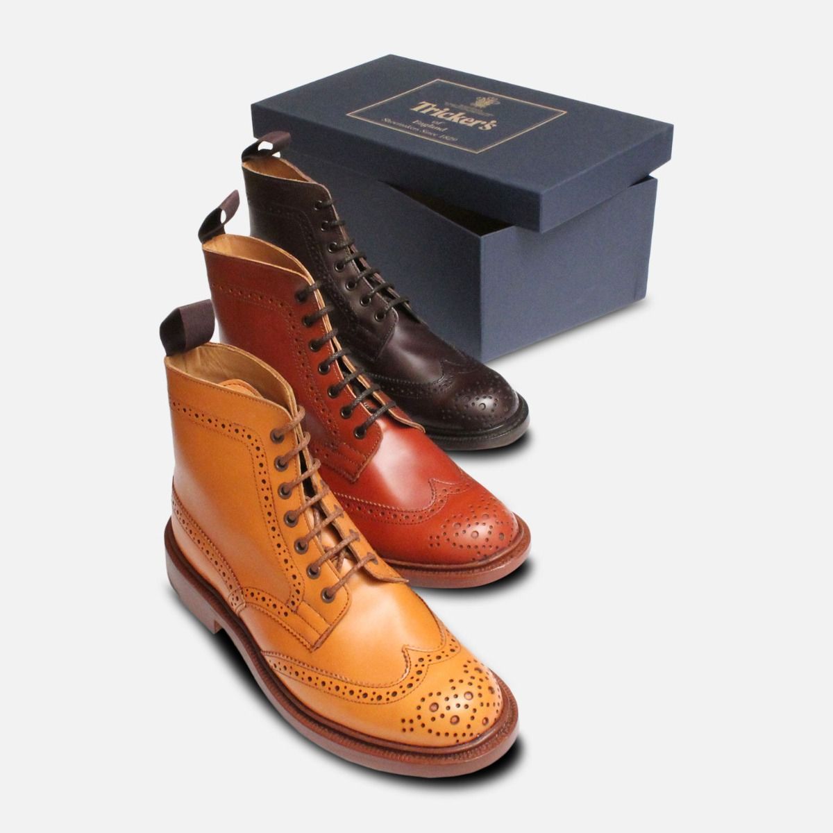 Stephy Ladies Brown Trickers Brogues Made in England