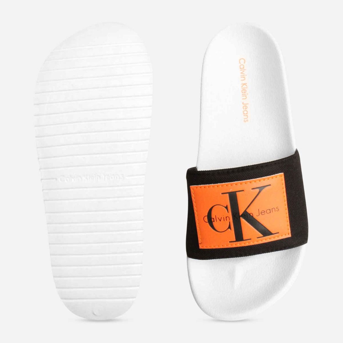 Vital Nylon Black & Orange Calvin Klein Beach Slides