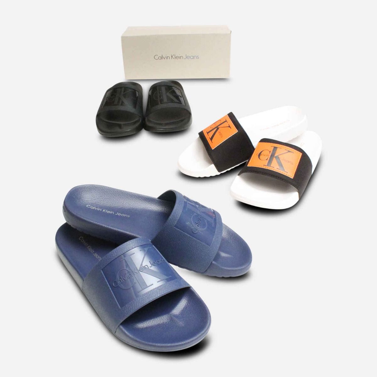 Vital Nylon Black & Orange Calvin Klein Beach Slides