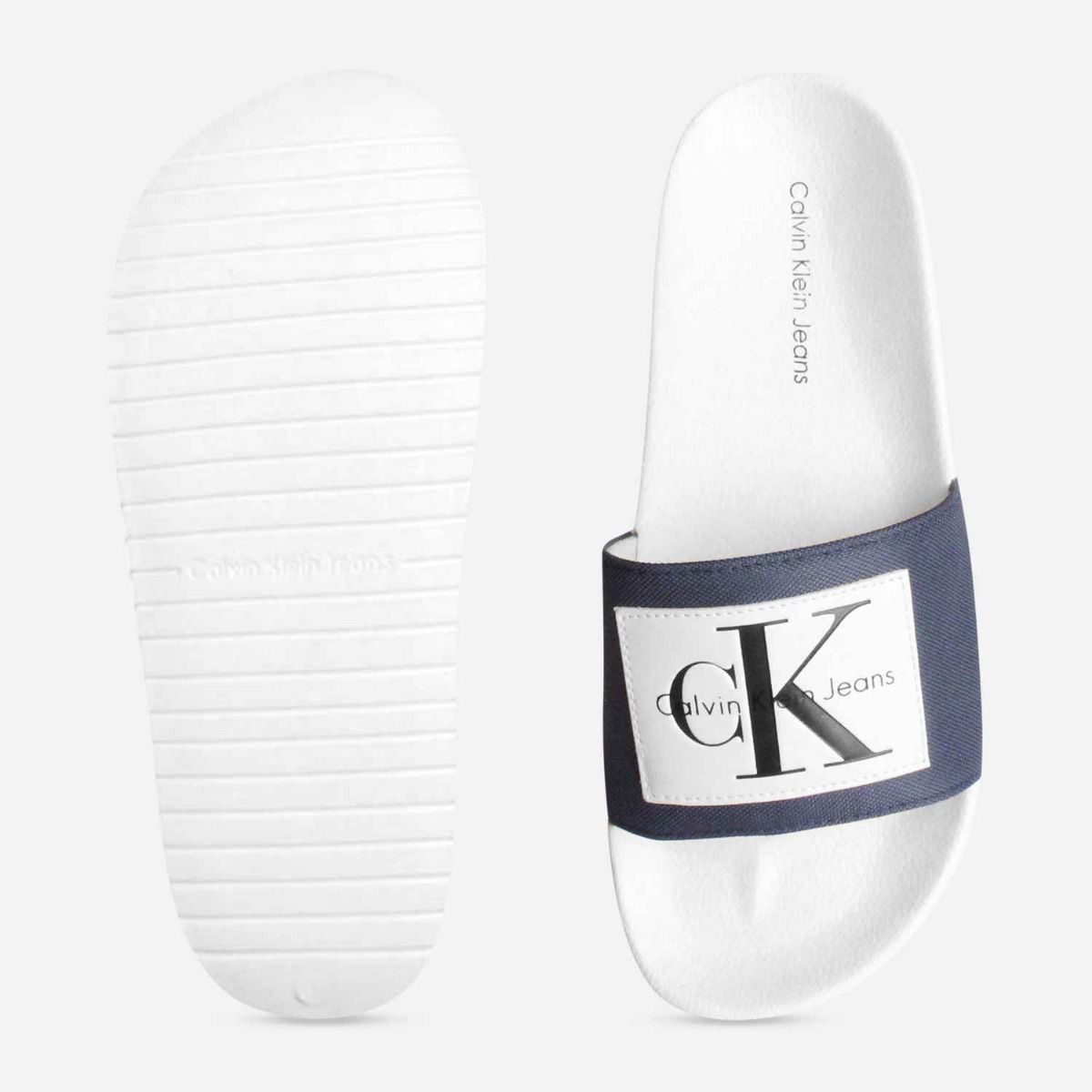 Calvin Klein Jeans Vital Steel Blue Pool Sliders