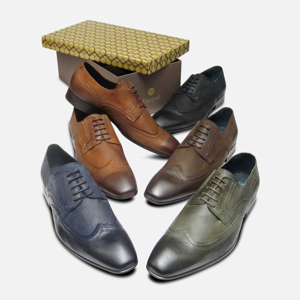 Tan Nubuck Waxy Lace Up Shoes for Men by Designer Brand Exceed