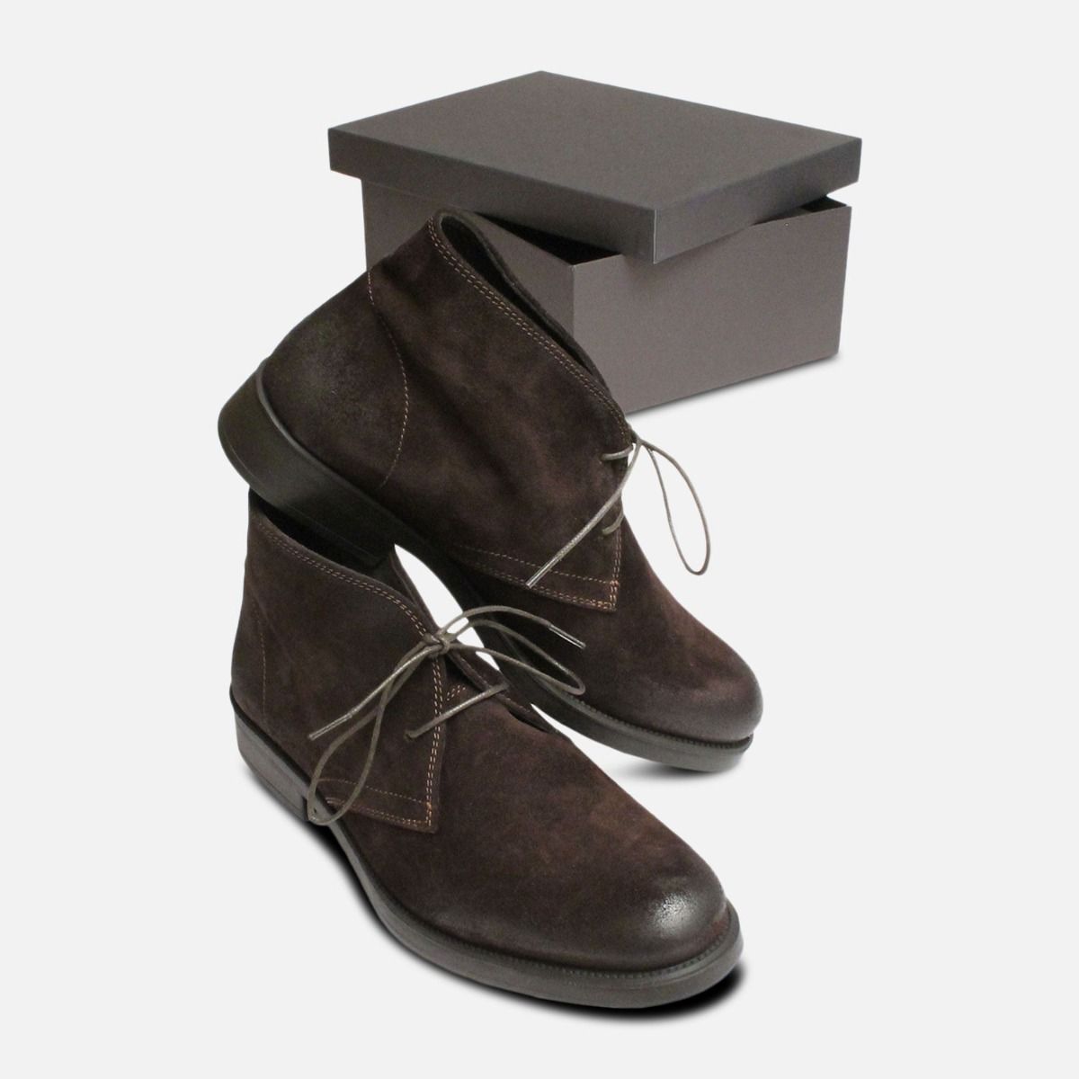 Dark Brown Waxy Italian Ladies Lace Up Boots