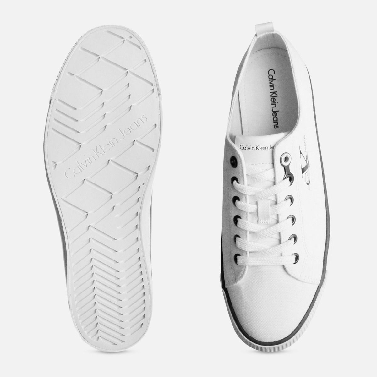Calvin Klein White Arnold Canvas Cupsoles for Men