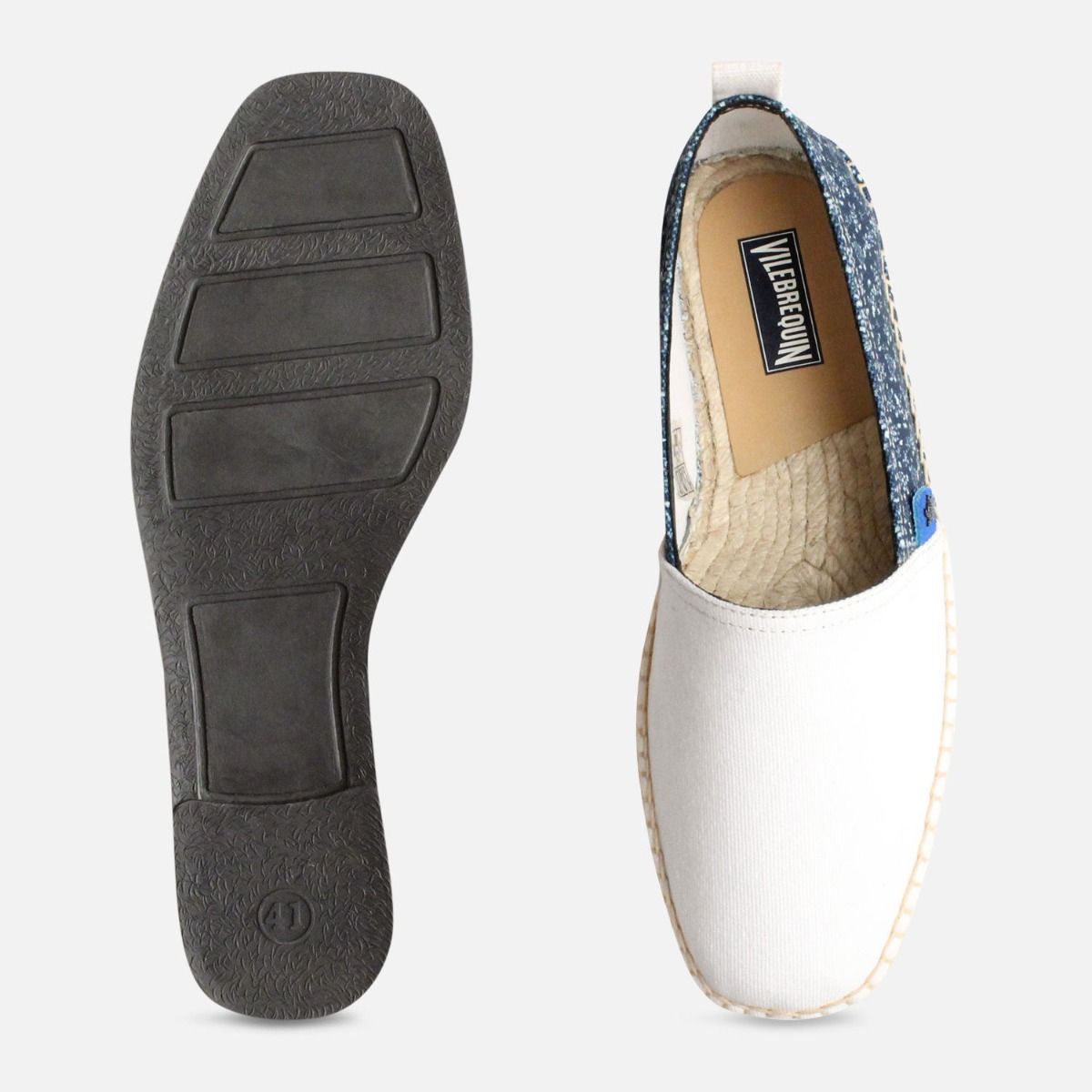 Vilebrequin White & Blue Hessian Espadrilles