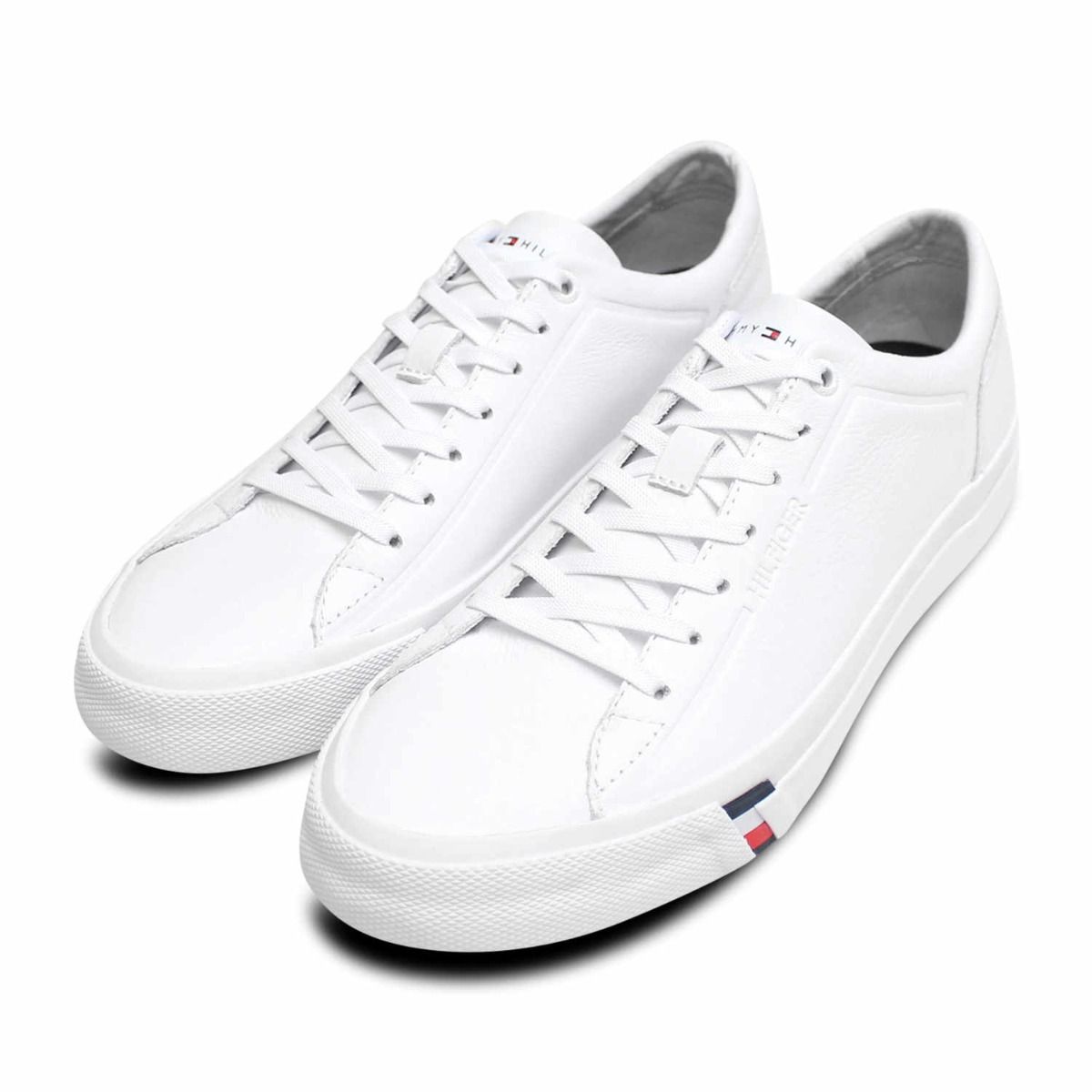 Tommy Hilfiger Men\'s Leather White Athletic Shoes - Thyme Amazon.com | Tommy Hilfiger Men main image 2