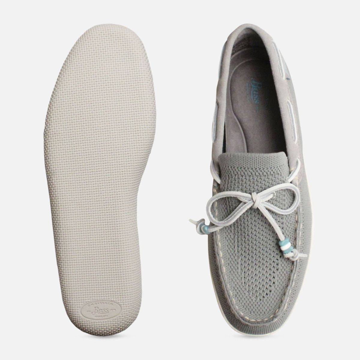 Light Grey Mens Wilton Weave Driver Bass Shoes