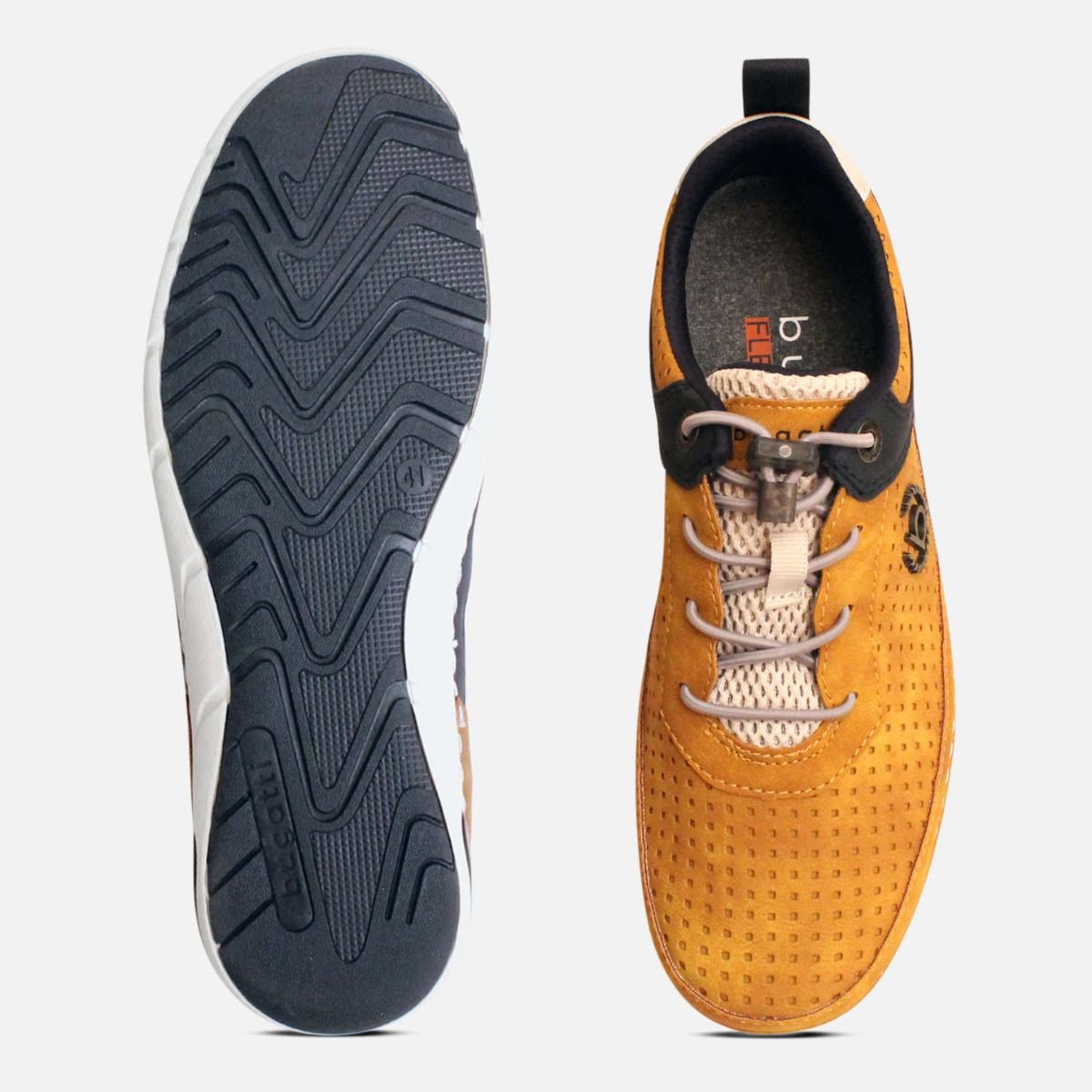 Bugatti Light Tan Suede Leather Designer Casual Shoes