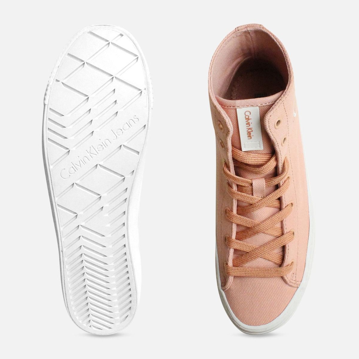 Light Pink Canvas Chunky Calvin Klein Zabrina Hi Tops