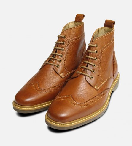 Antique Cognac Tan Nova Lace Up Mens Boot by Anatomic & Co