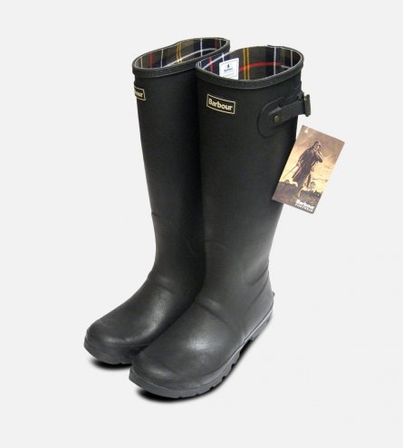 Barbour Mens Bede Black Waterproof Wellington Boots