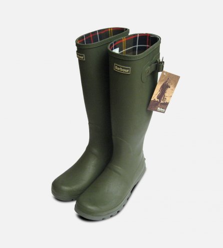 Barbour Mens Olive Green Waterproof Rubber Wellington Boots