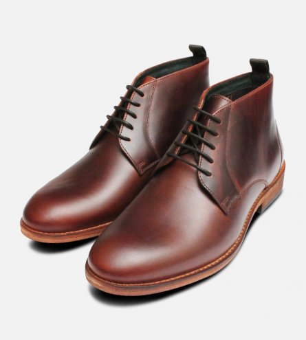 Barbour Benwell Mahogany Brown Waxy Boots