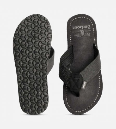 Barbour Designer Black Flip Flop Toeman Sandals