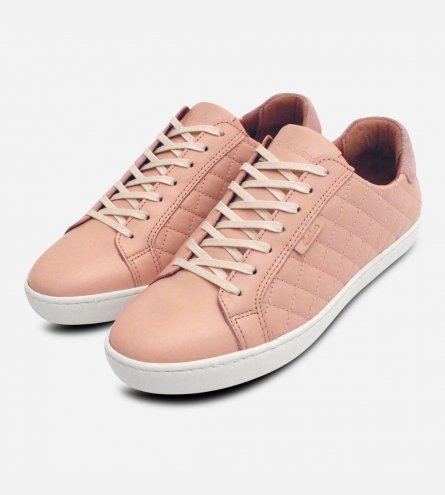 Barbour Pink Leather Designer Quilted Training Shoes