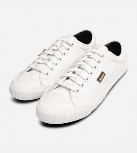 Barbour Centurion II Quilted Canvas Shoes in White