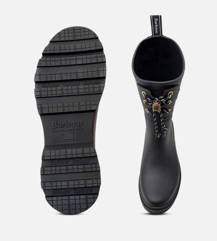 Barbour Black & Gold Waterproof High Heel Walking Boots