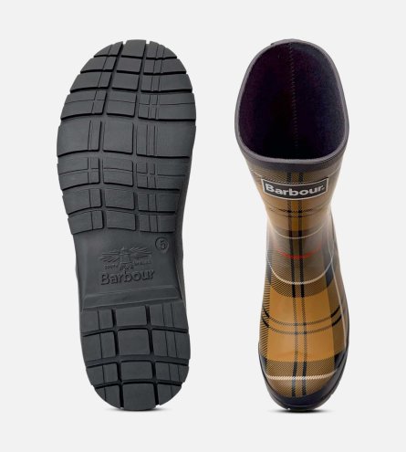 Barbour Ladies Beige Tartan Waterproof Walking Wellies