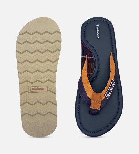 Barbour Mens Designer Flip Flop Sandals in Navy Blue