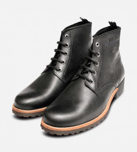 Barbour International Premium Black Dredd Lace Up Boots