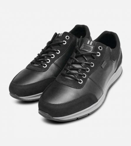 Barbour International Matt Black Designer Training Shoes