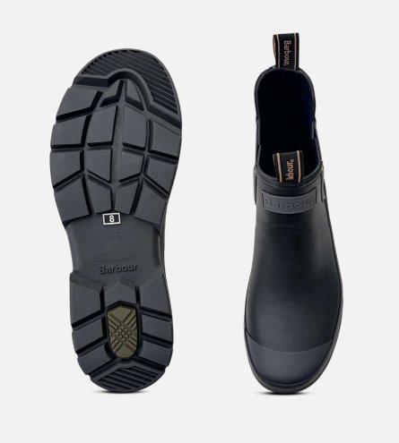 Barbour Black & Grey Waterproof Walking Chelsea Boot Welly