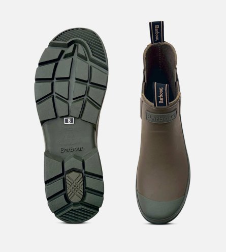 Barbour Moss Green Waterproof Walking Wellies for Men