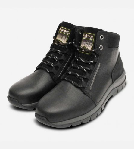 Barbour Orlando Outdoor Walking Boots in Black Leather