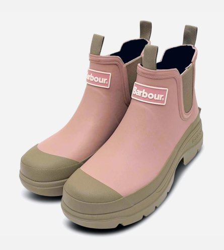 Barbour Pink & Beige Nimbus Chelsea Boot Waterproof Wellies