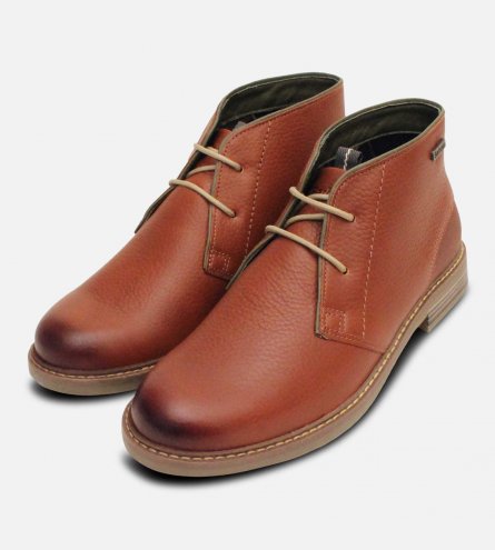Barbour Readhead Lace Up Chukka Boot in Cognac Brown