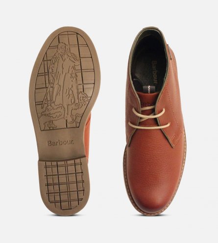 Barbour Readhead Lace Up Chukka Boot in Cognac Brown