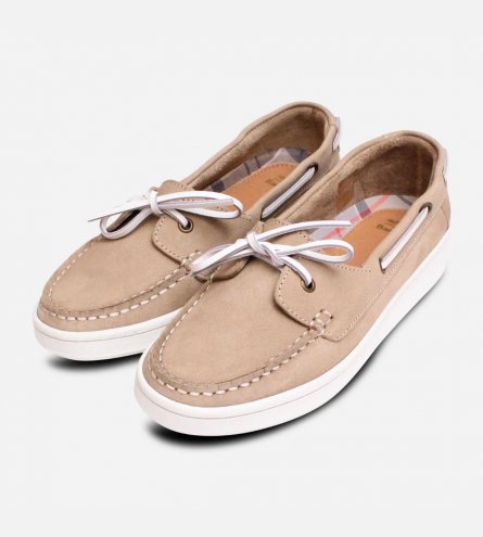 Barbour Miranda II Light Grey Nubuck Boat Shoes