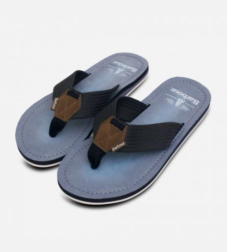 Barbour Designer Blue Toe Post Flip Flop Sandals