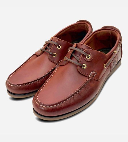 Barbour Waxy Brown Mens Designer Lace Up Boat Shoes