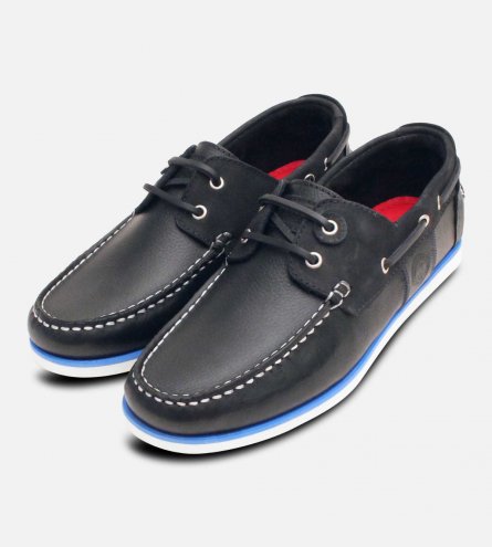 Barbour Mens Wake II Boat Shoes in Waxy Navy Blue