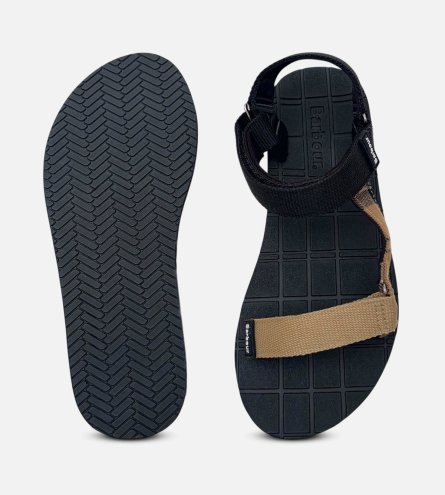 Barbour Classic Tartan Mila Strap Summer Sandals in Black