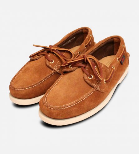 Luxury Light Brown Suede Bass Boat Shoes for Men