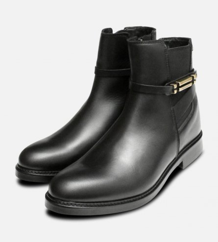 Waterproof Tommy Hilfiger Black Holly Chelsea Boots