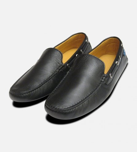 Black Calf Leather Italian Driving Shoes for Men by Arthur Knight