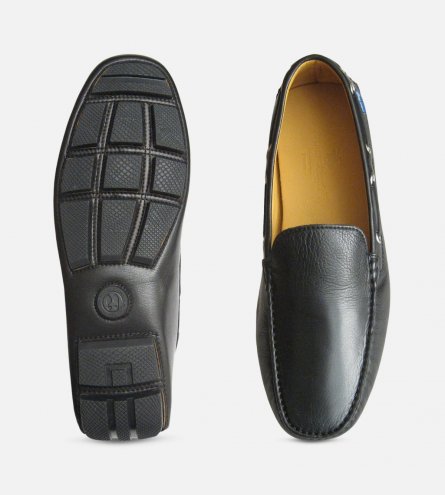 Black Calf Leather Italian Driving Shoes for Men by Arthur Knight