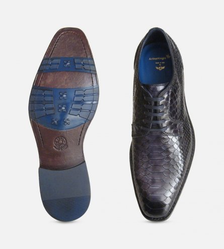 Mens Formal Black Snake Skin Shoes