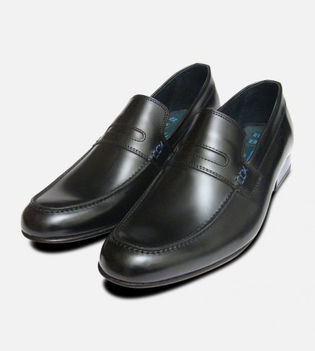 Vanquish Designer Loafers in Black Polished by Exceed Shoes