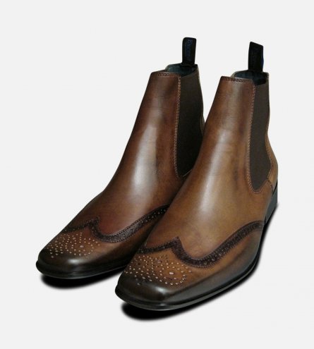 Exceed Brown Mens Chelsea Boots UK