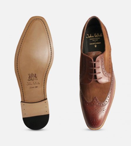 Spectator Brogues in Brown & Suede by John White Shoes