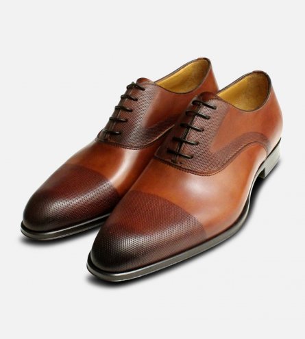 Executive Rich Brown Perforated Italian Oxford Shoes