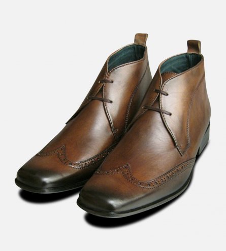 Wingcap Exceed Mens Brown Chukka Boots