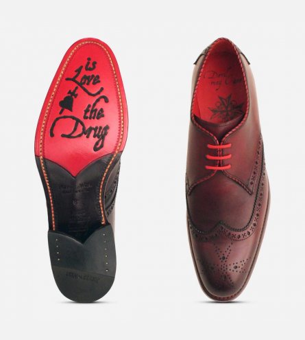 Jeffery West Oxblood Burgundy Diamond Brogue Shoes