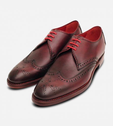 Jeffery West Oxblood Burgundy Diamond Brogue Shoes