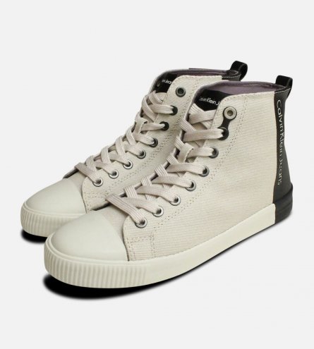 Designer Calvin Klein Ladies Denice Hi Tops in Beige & Black