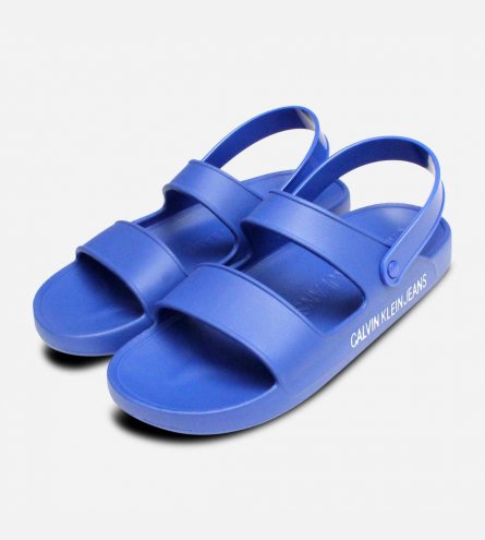 Calvin Klein Designer Rubber Sandals in Nautical Patton Blue