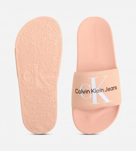 Calvin Klein Peach Pink Designer Slider Sandals